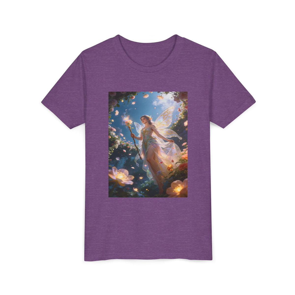 Fairy Glow Youth Tee — Enchanted Forest Fairy Graphic T-Shirt