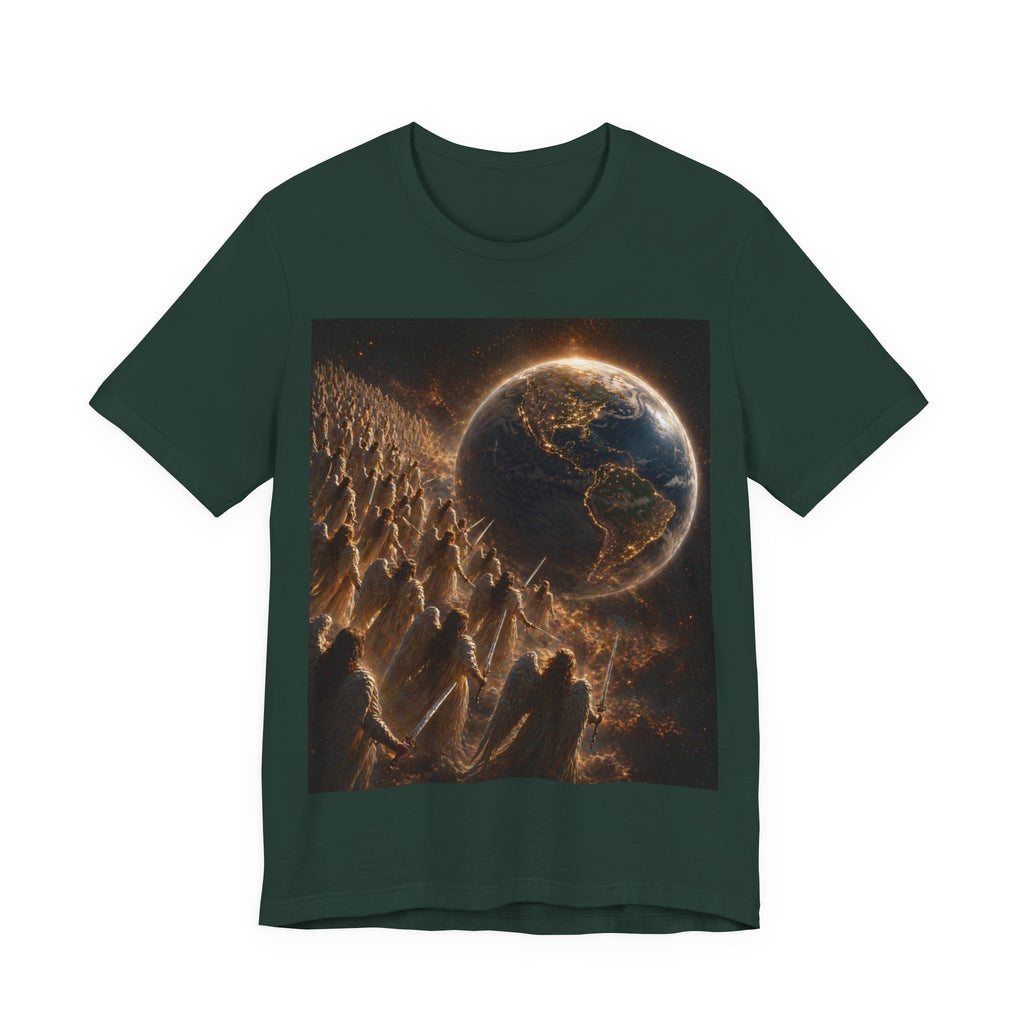 Earth Rise Graphic Tee — Glowing Planet & Mountainscape T-Shirt