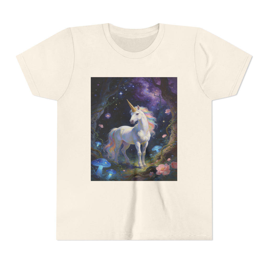 Youth Unicorn Tee — Magical Night Forest Unicorn Graphic Shirt