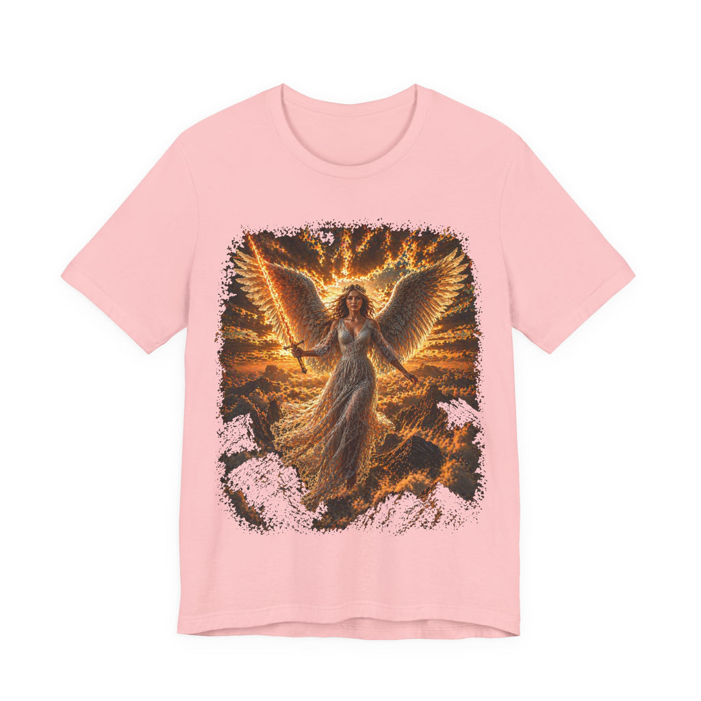 Angel Wings Graphic Tee — Fiery Guardian Angel Design