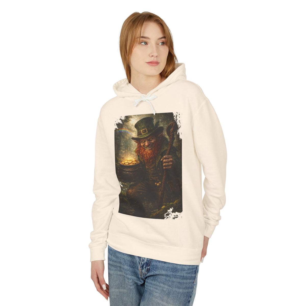 St. Patrick’s Day Leprechaun Hoodie — Vintage Pot of Gold Illustration