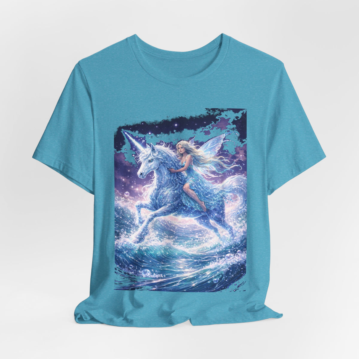 Mystical Unicorn Rider T‑Shirt – Fantasy Pegasus Night Sky Graphic Tee