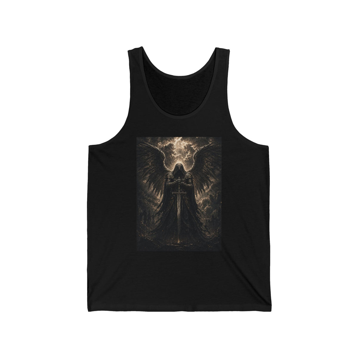 Dark Angel Tank Top — Gothic Winged Figure Graphic Tank