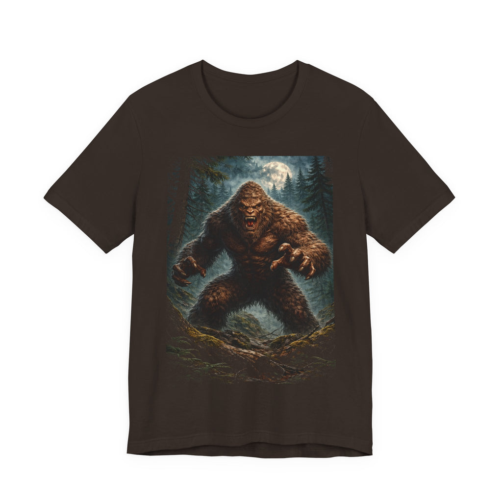Bigfoot Monster Graphic T-Shirt — Sasquatch Forest Night Tee