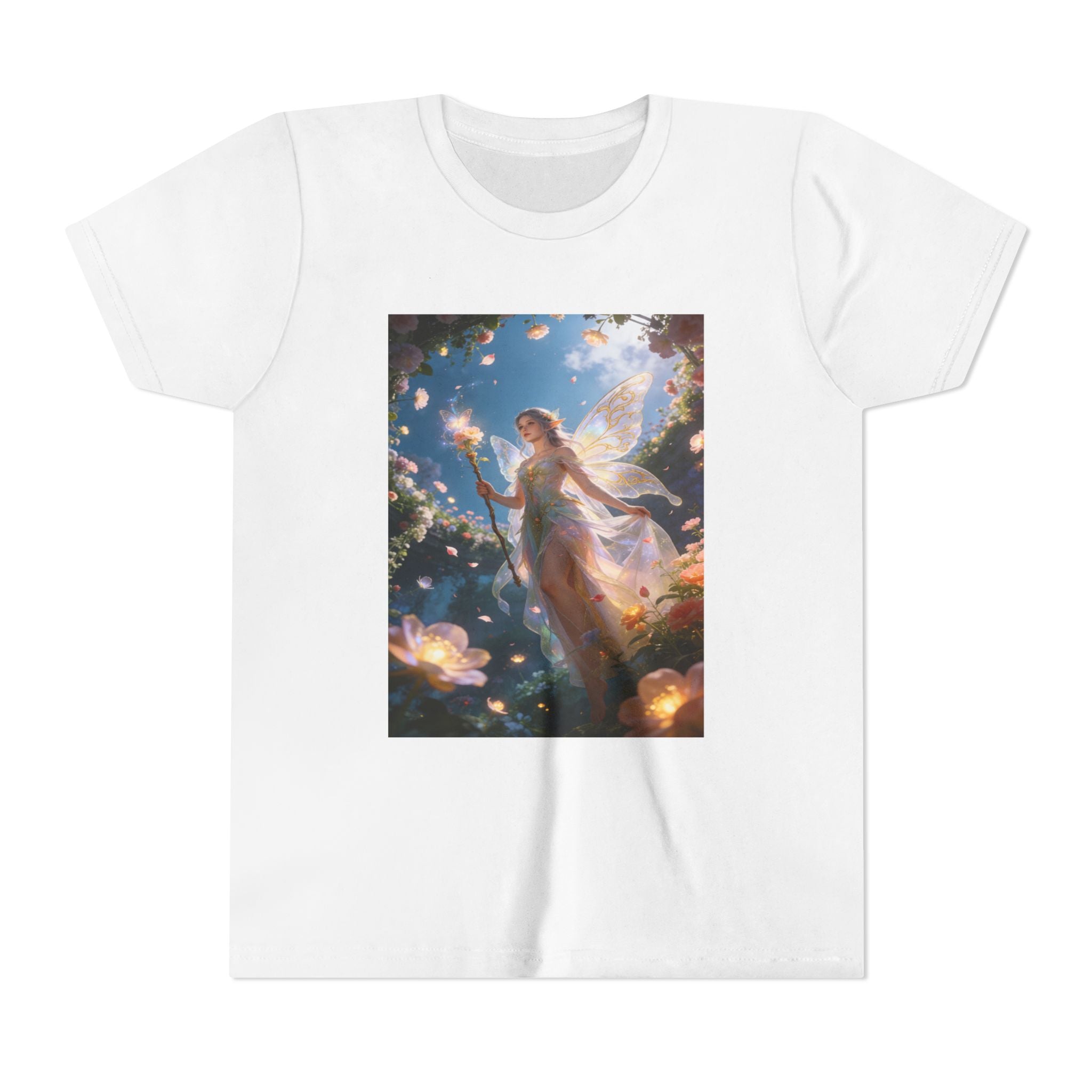 Fairy Glow Youth Tee — Enchanted Forest Fairy Graphic T-Shirt