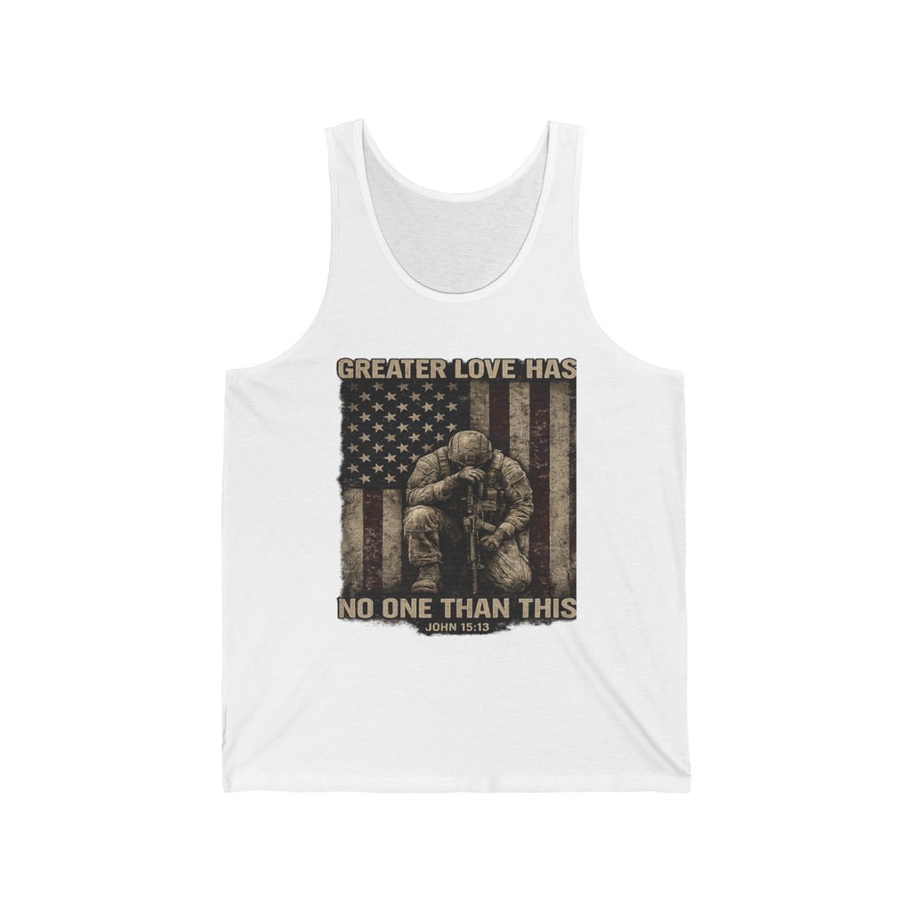 Tank Top — "Greater Love Has No One Than This" Patriotic Military Christian Tank