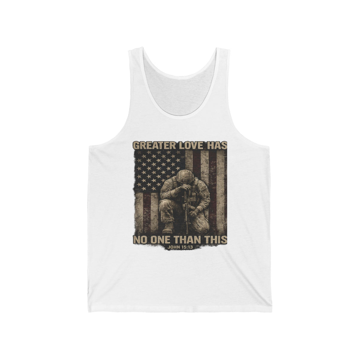 Tank Top — "Greater Love Has No One Than This" Patriotic Military Christian Tank