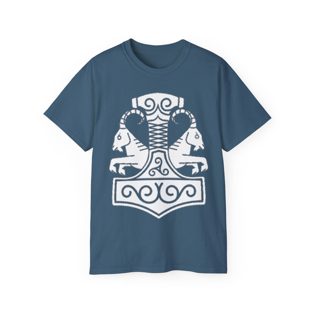 The Goat – Heidrun, The Source of Strength Cotton T-Shirt — Norse Viking Rune Design