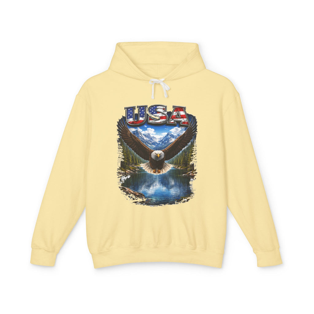 USA Eagle Hoodie — Patriotic Bald Eagle Graphic Hooded Sweatshirt