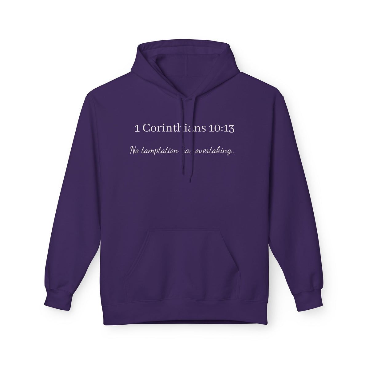 1 Corinthians 10:13 Hoodie — "No Temptation Is Overwhelming" Christian Scripture Pullover