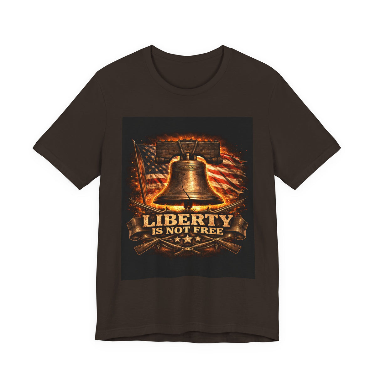 Liberty Is Not Free T-Shirt — Patriotic American Flag & Bell Tee