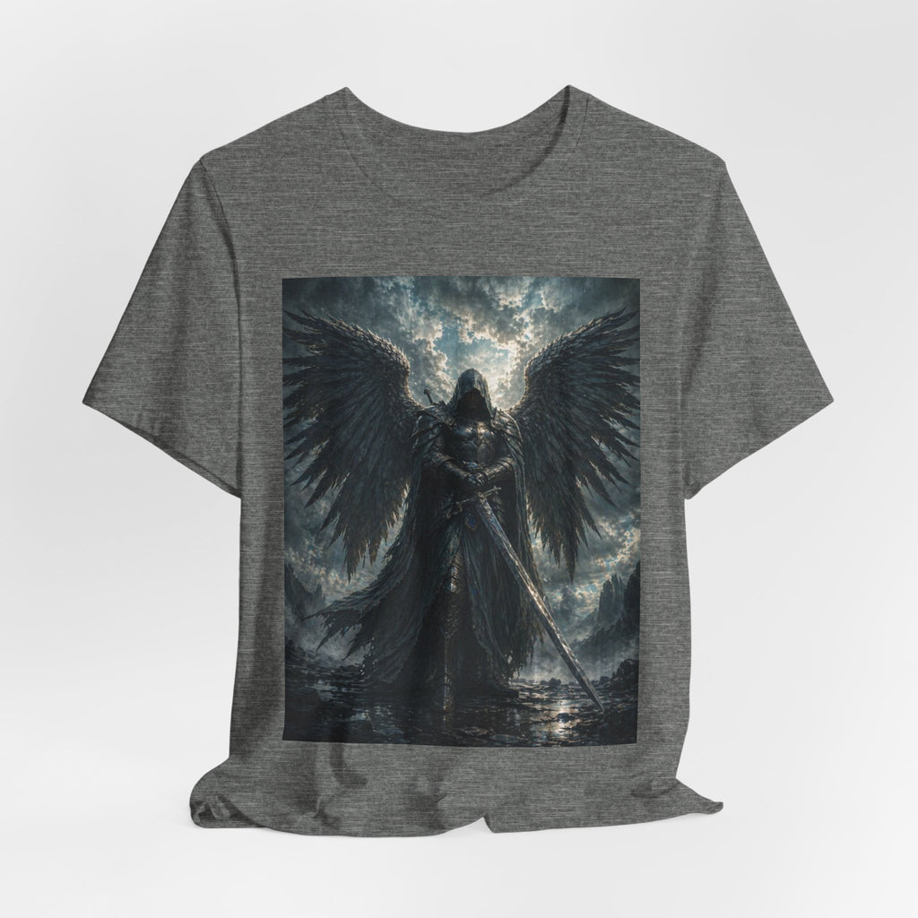 Dark Fallen Angel Graphic Tee — Gothic Warrior Angel T-Shirt