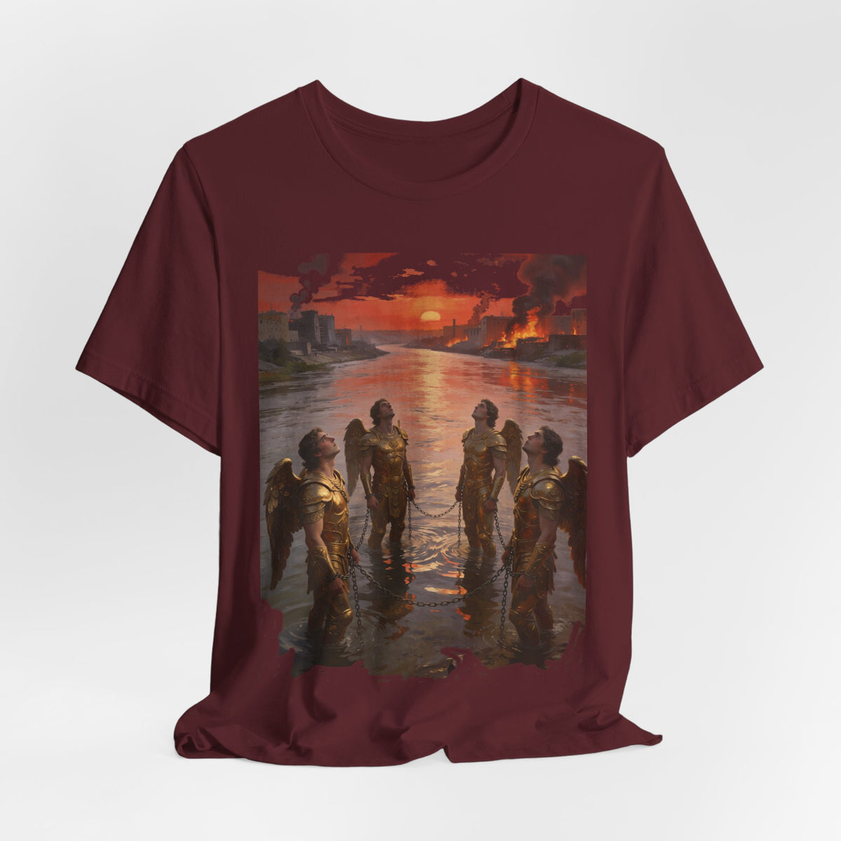 Revelation 9 reveals four fallen angels bound in the Euphrates River,T-Shirt