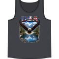 USA Eagle Tank Top – Patriotic Bald Eagle Mountain Lake Graphic