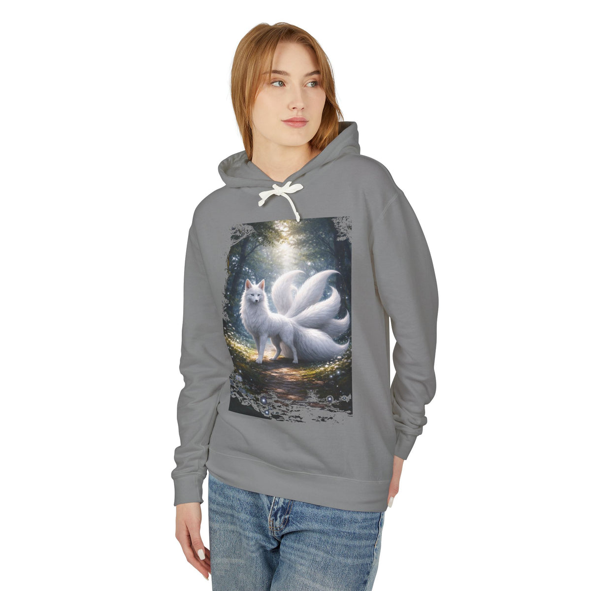 Kitsune Forest Hoodie — Mystical Nine-Tailed Fox Sweatshirt