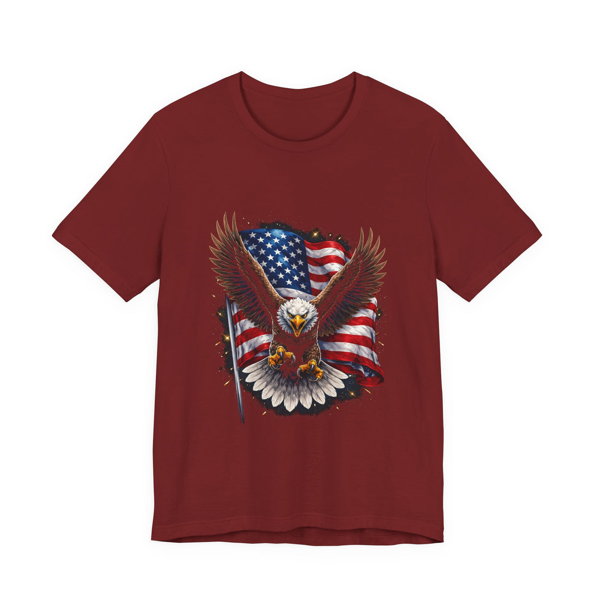 American Eagle Flag T-Shirt — Patriotic Bald Eagle Tee for 4th of July & Veterans