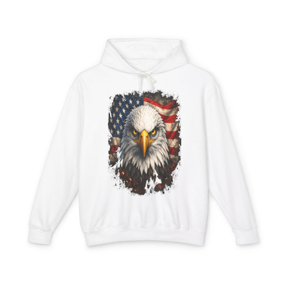 American Bald Eagle Hoodie — Patriotic Flag Graphic Sweatshirt