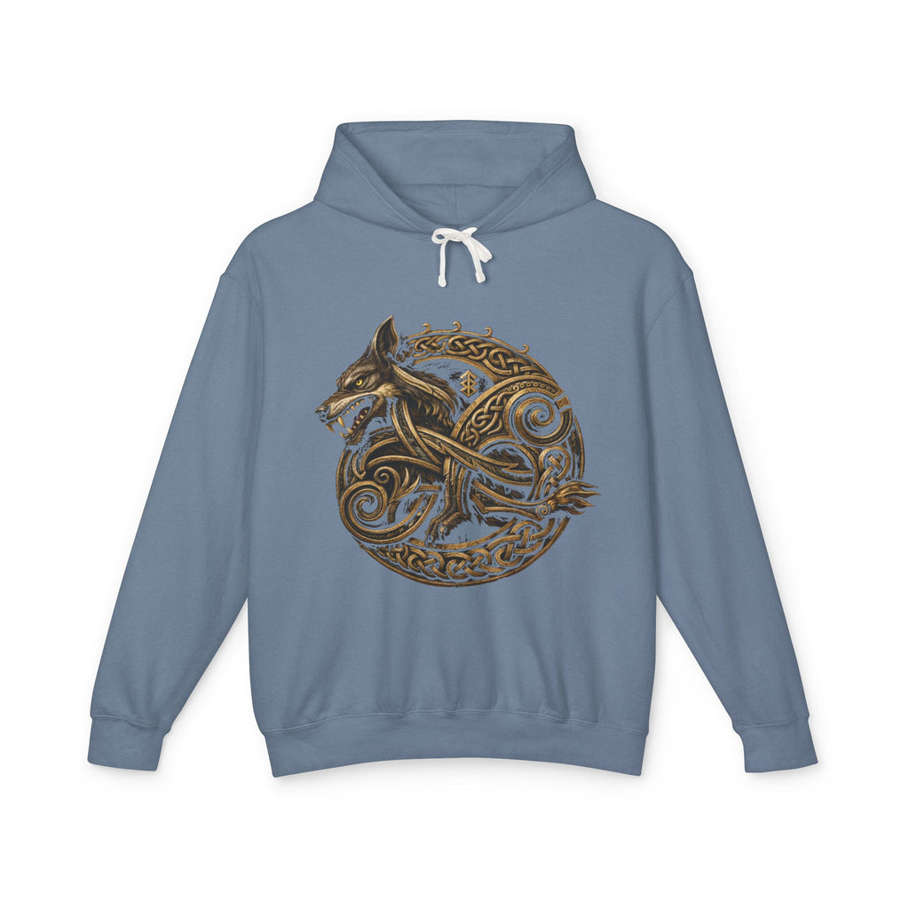 Viking Wolf Circle Hoodie — Norse Celtic Rune Graphic Sweatshirt