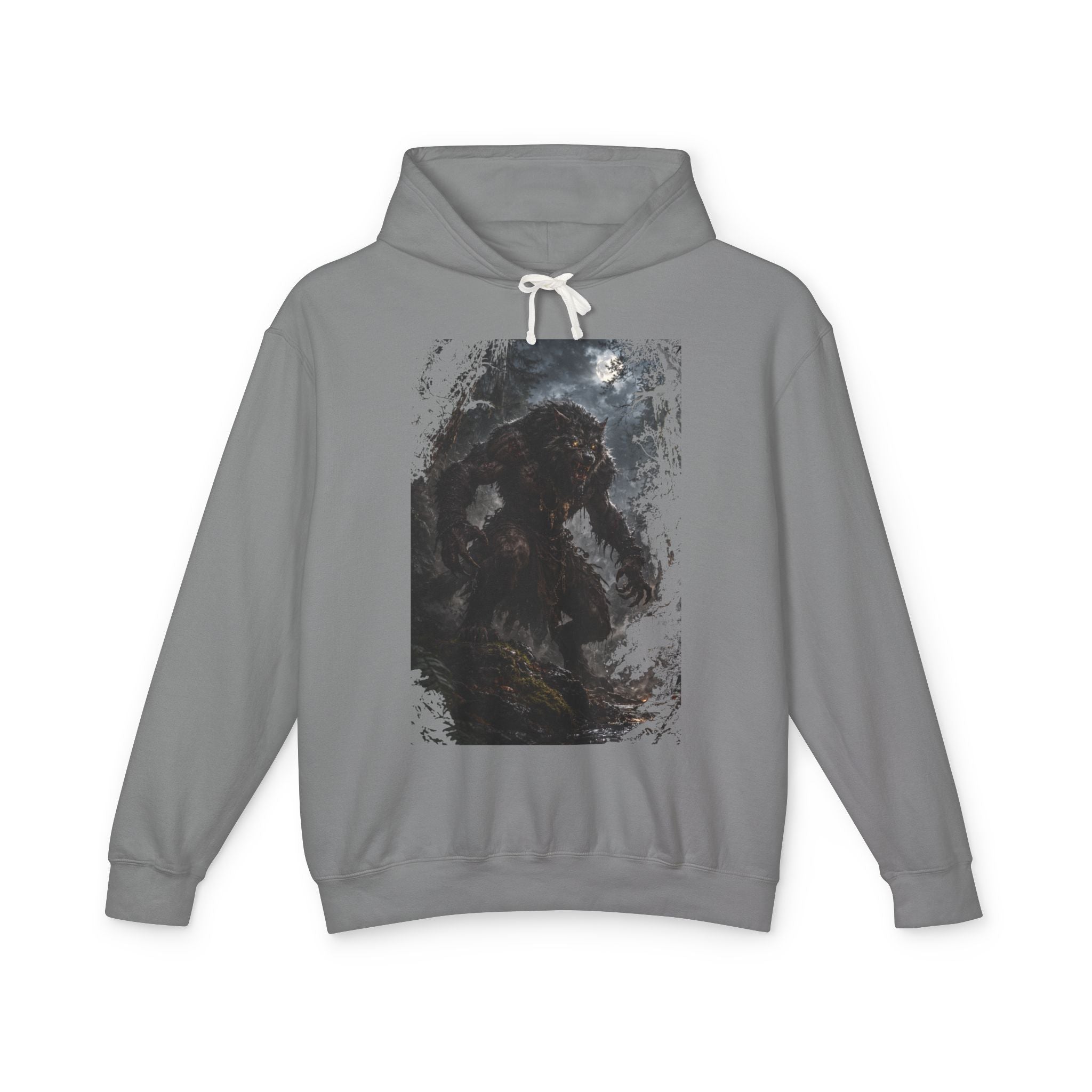 Dark Forest Wolf Hoodie — Moody Nature Graphic Hoodie