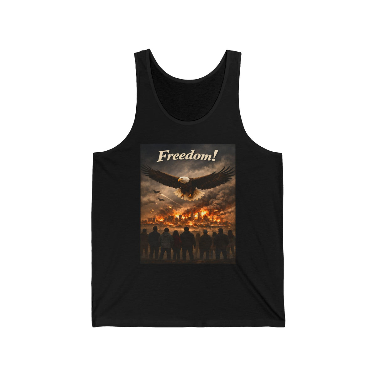 Freedom Eagle Tank Top — Patriotic Eagle & Sunset Graphic Tank