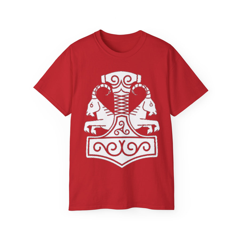 The Goat – Heidrun, The Source of Strength Cotton T-Shirt — Norse Viking Rune Design