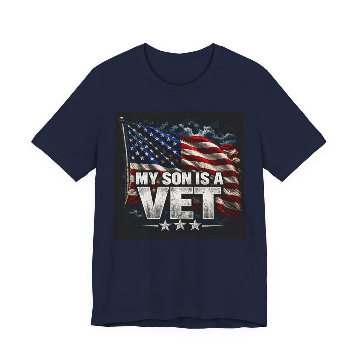 My Son Is A Vet T‑Shirt — Patriotic American Flag Tee for Proud Parents