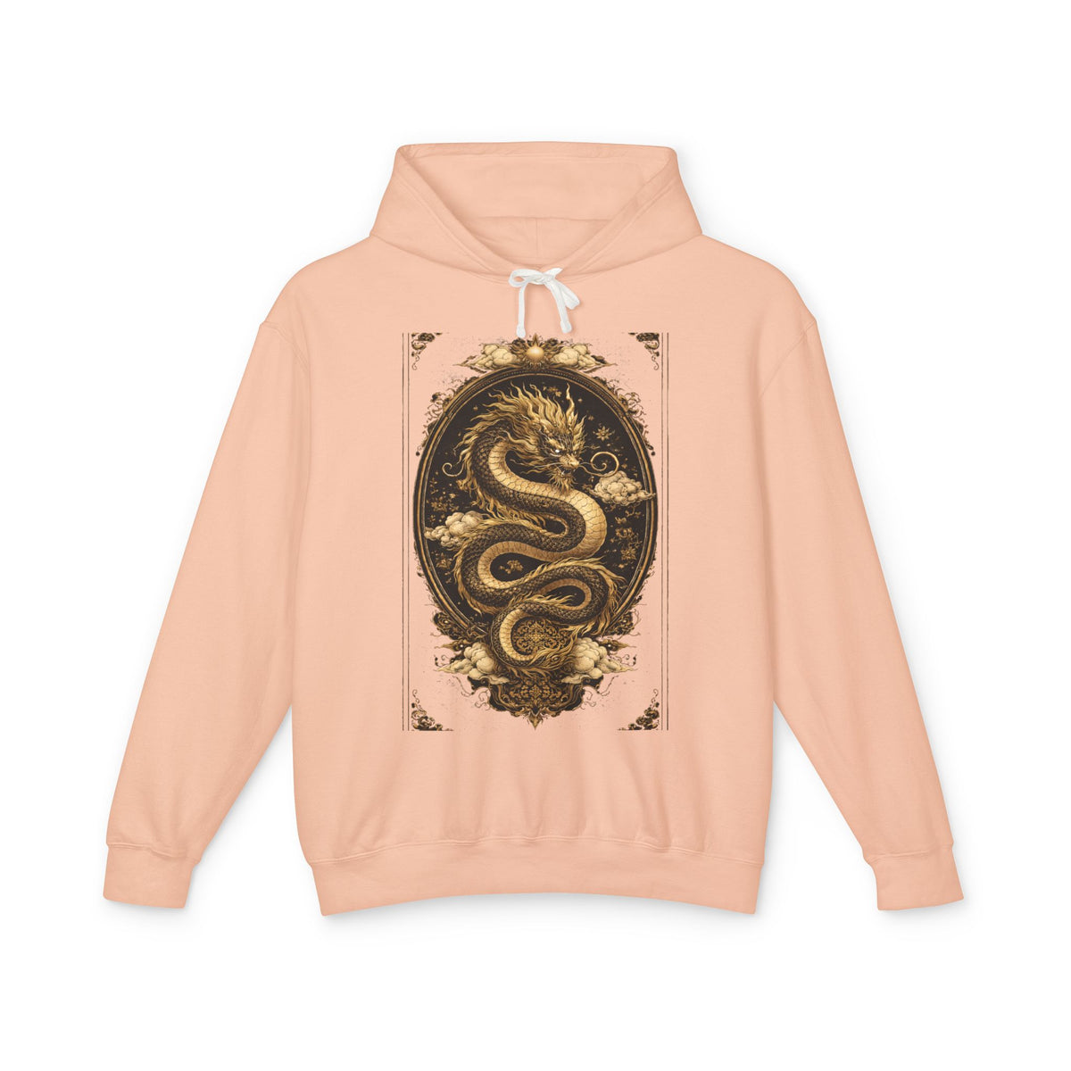 Golden Dragon Hoodie — Vintage Oriental Serpent Graphic Sweatshirt