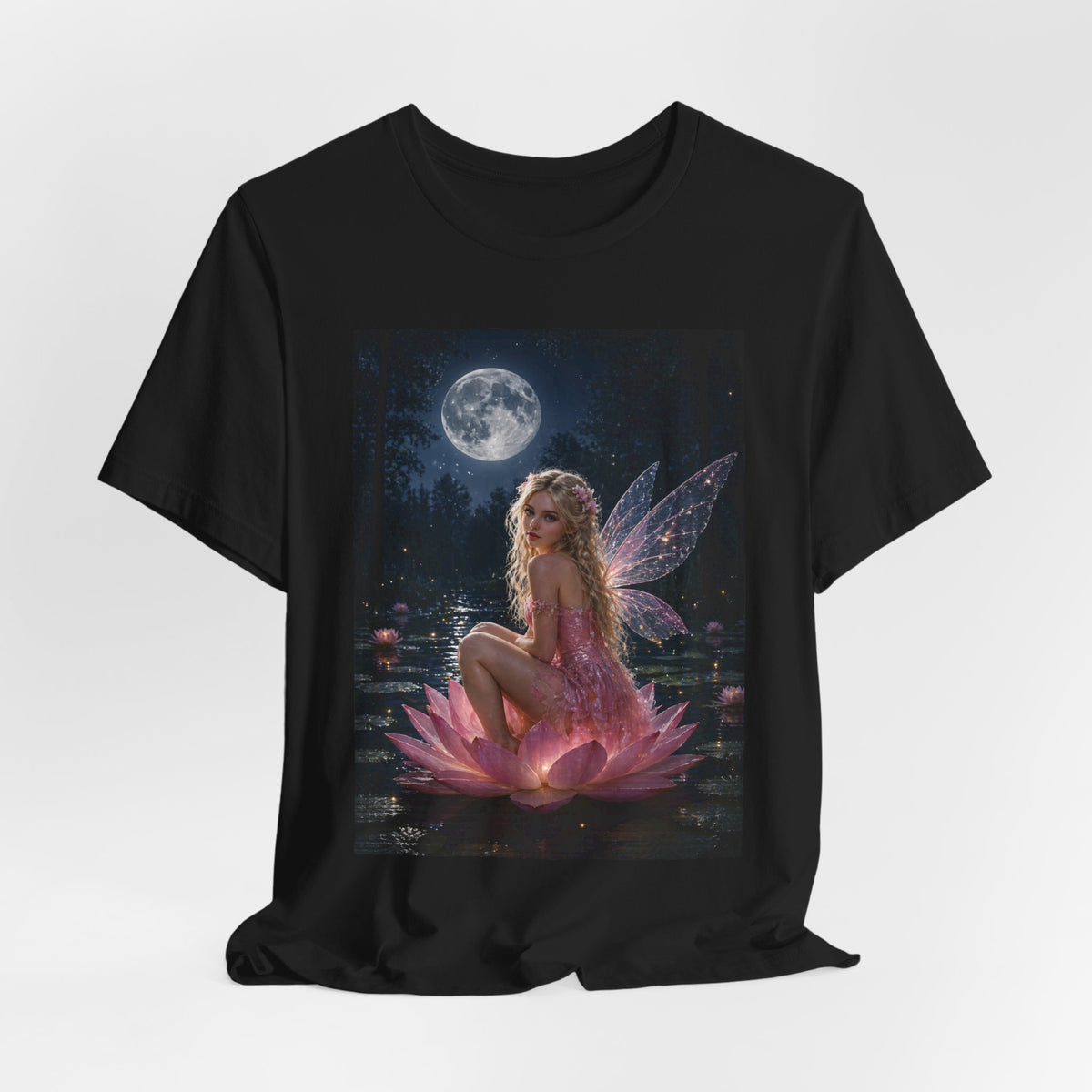 Moonlit Fairy T‑Shirt — Ethereal Lotus Fairy Graphic Tee