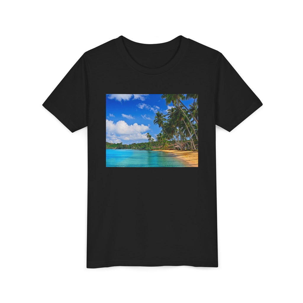 Youth Tee — Tropical Beach Photo Print Summer Vacation Shirt