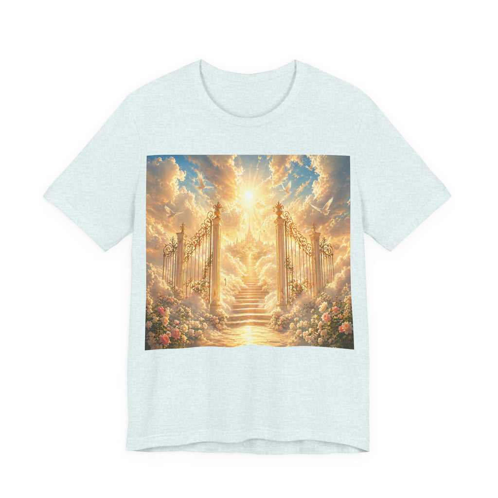 Heavenly Gates Graphic Tee — Celestial Stairs & Sunlight T-Shirt