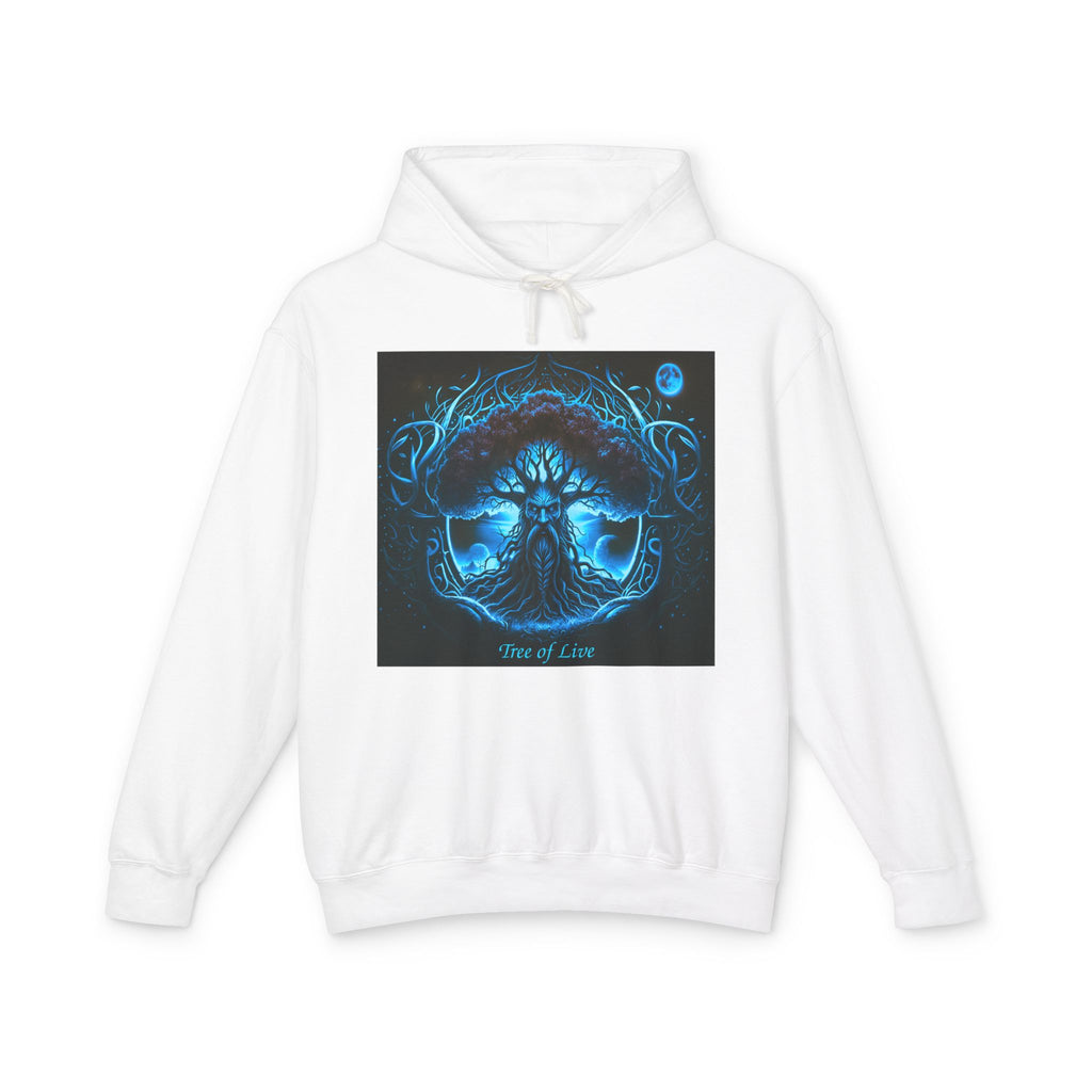 Yggdrasil, thYggdrasil- Viking symbols/Norse symbols but an important element of the Norse faith itself.---Tree of Life Hoodie — Blue Mystical Nature Graphic Hooded Sweatshirt