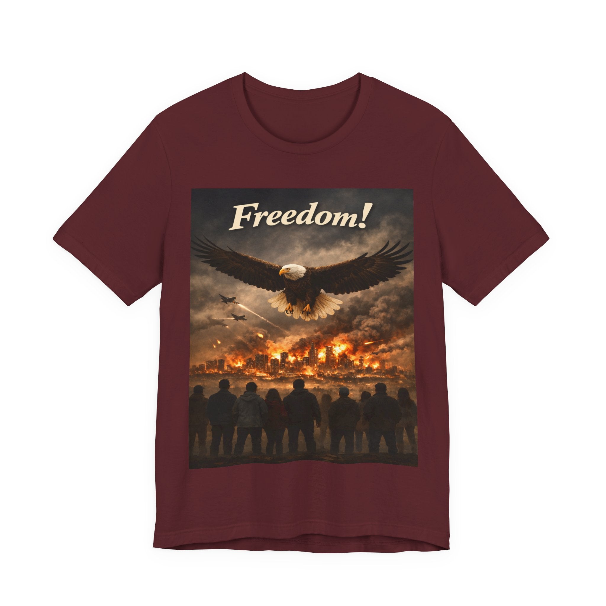 Freedom Eagle T-Shirt — Patriotic Bald Eagle & Crowd Graphic Tee