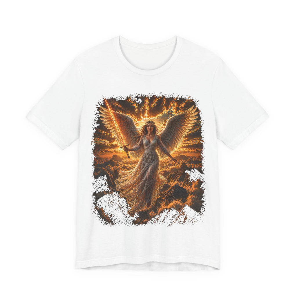 Angel Wings Graphic Tee — Fiery Guardian Angel Design