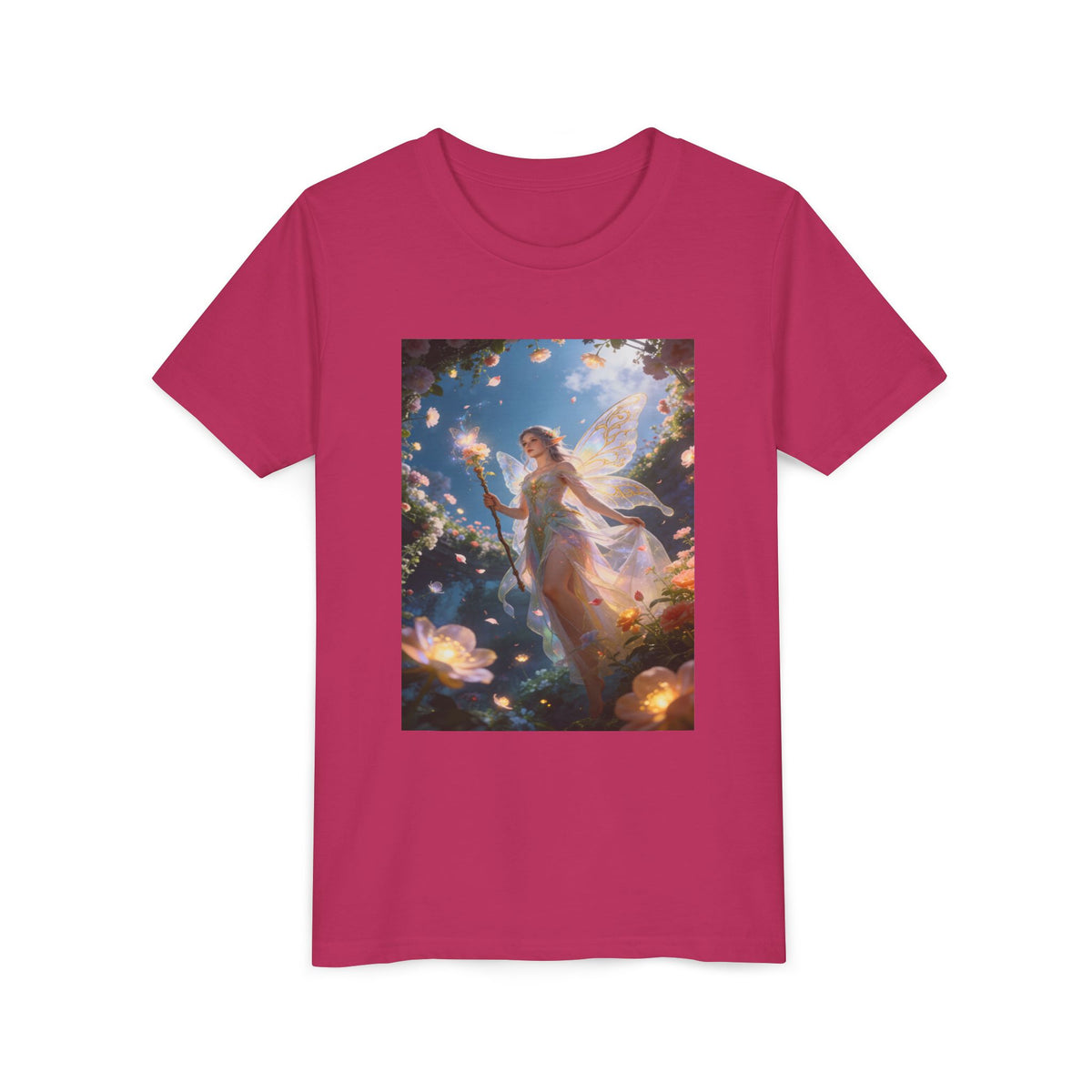 Fairy Glow Youth Tee — Enchanted Forest Fairy Graphic T-Shirt