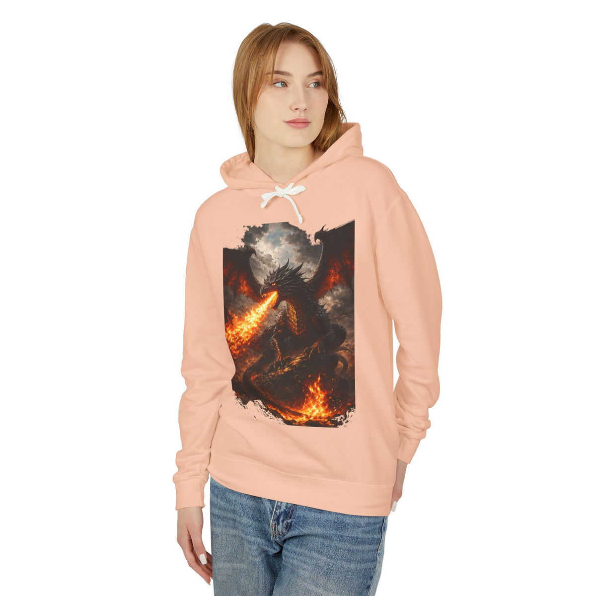Dragon Fire Hoodie – Mythical Fire-Breathing Dragon Graphic Hoodie