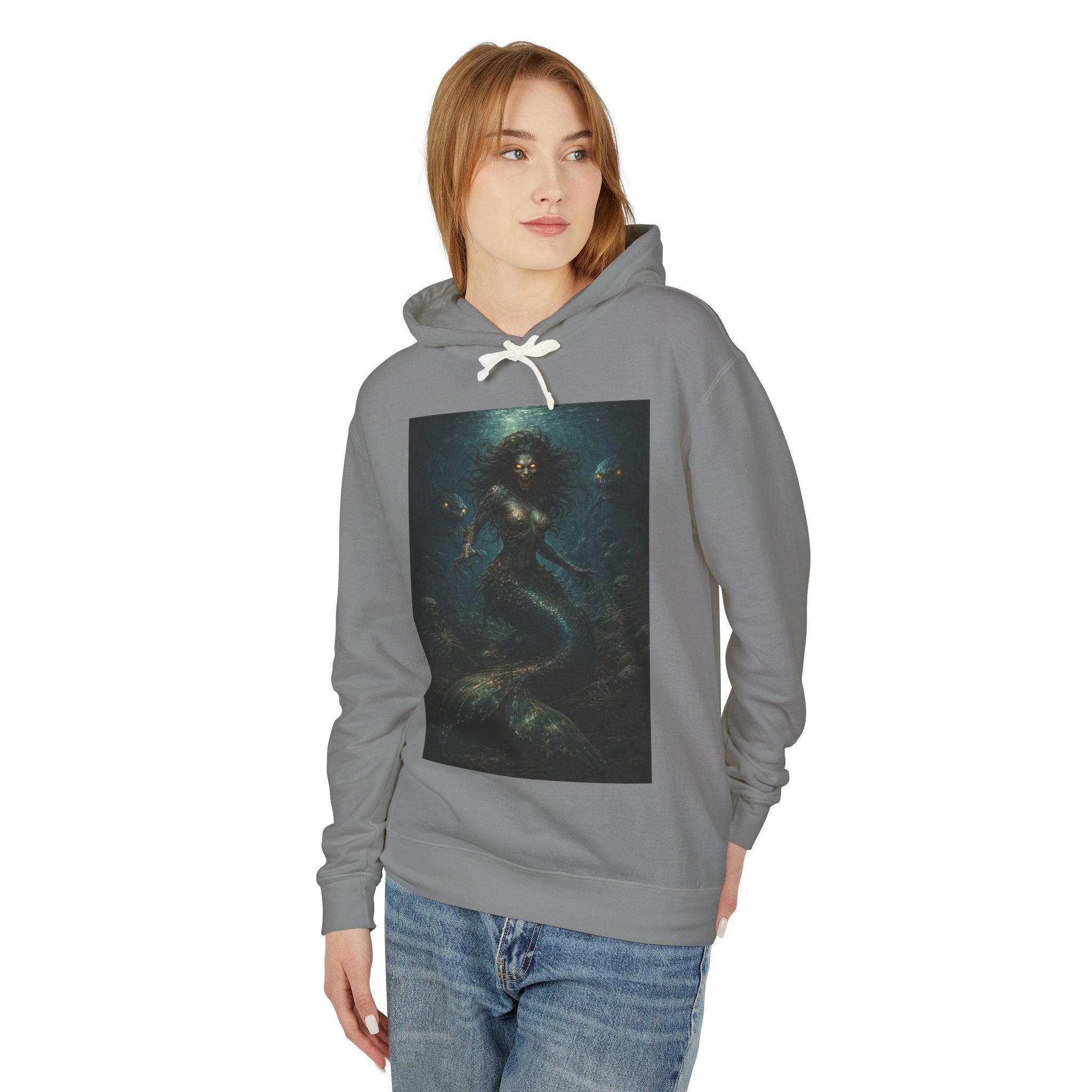 Mermaid Abyss Hoodie — Dark Ocean Fantasy Graphic Sweatshirt