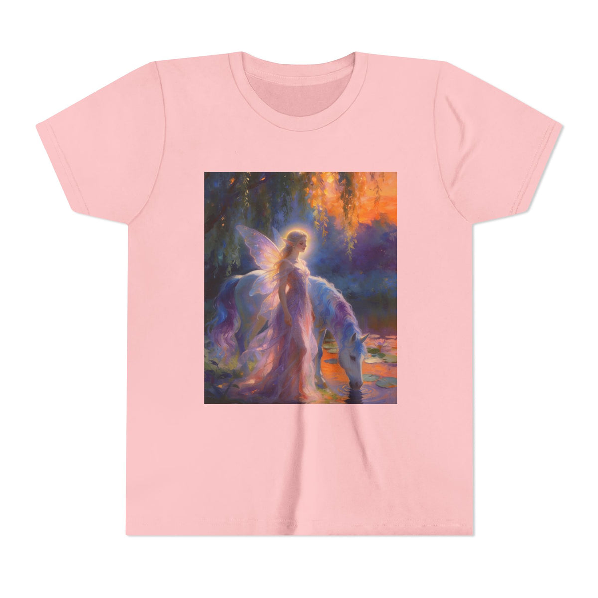 Fairy and Unicorn Youth Tee — Magical Fantasy Kids T-Shirt