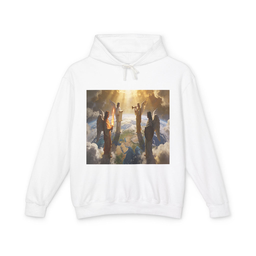 The Seven Trumpets-Angel Choir Hoodie — Heavenly Light Spiritual Graphic Pullover