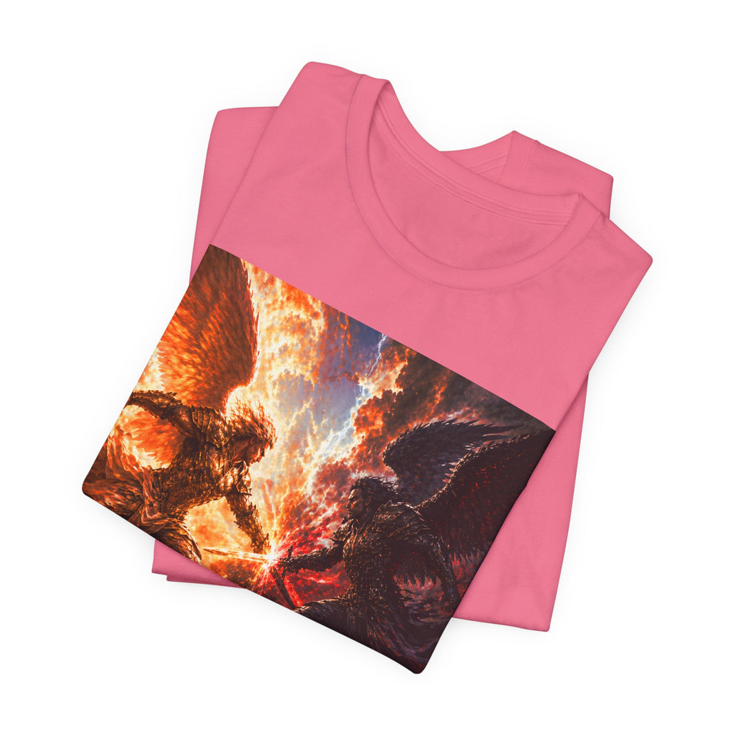 Angel vs Demon Battle T-Shirt — Fiery Fantasy Art Graphic Tee