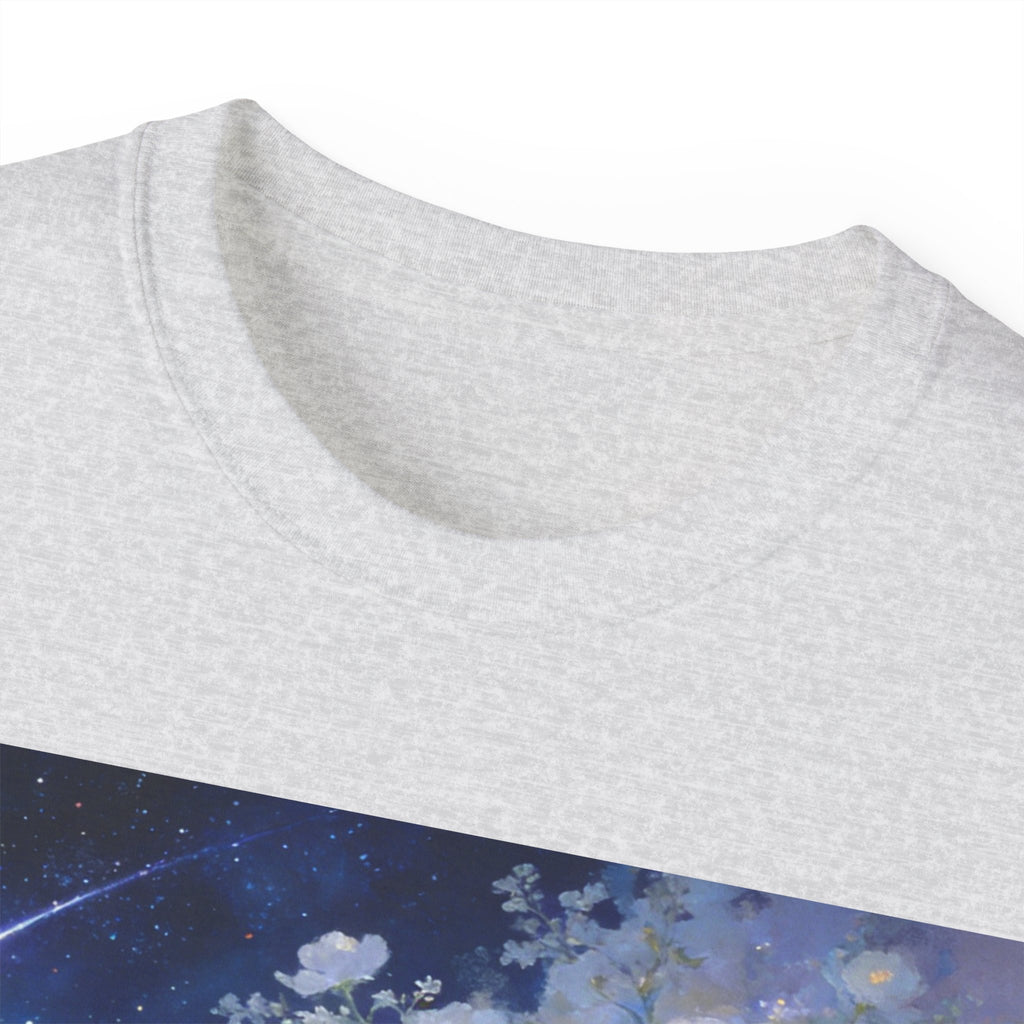 Unicorn Mystic Night Sheep Cotton Tee — Dreamy Moonlit Tree Art T-Shirt