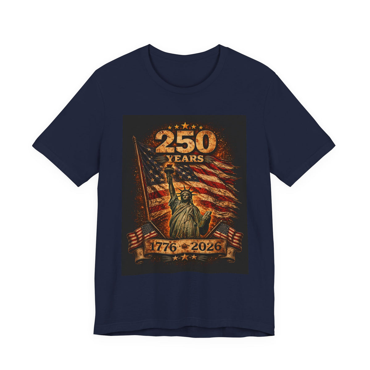 250 Years USA Liberty T-Shirt – 1776-2026 American Flag & Statue of Liberty Tee