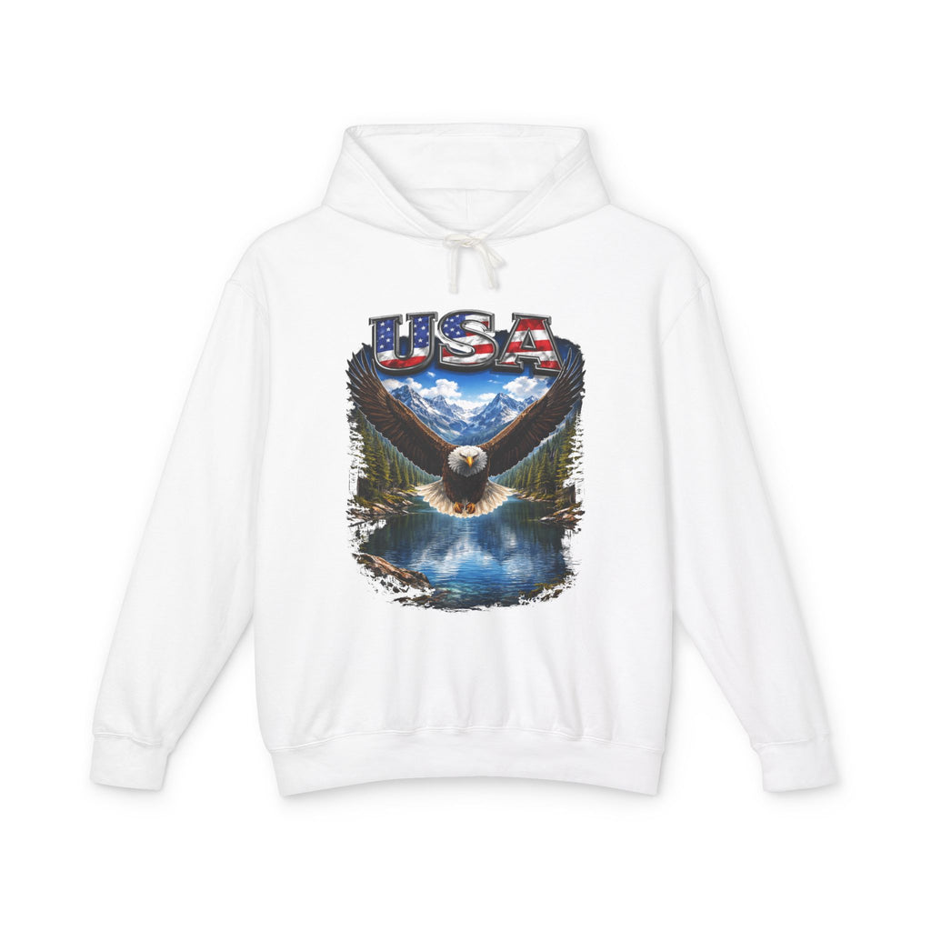 USA Eagle Hoodie — Patriotic Bald Eagle Graphic Hooded Sweatshirt