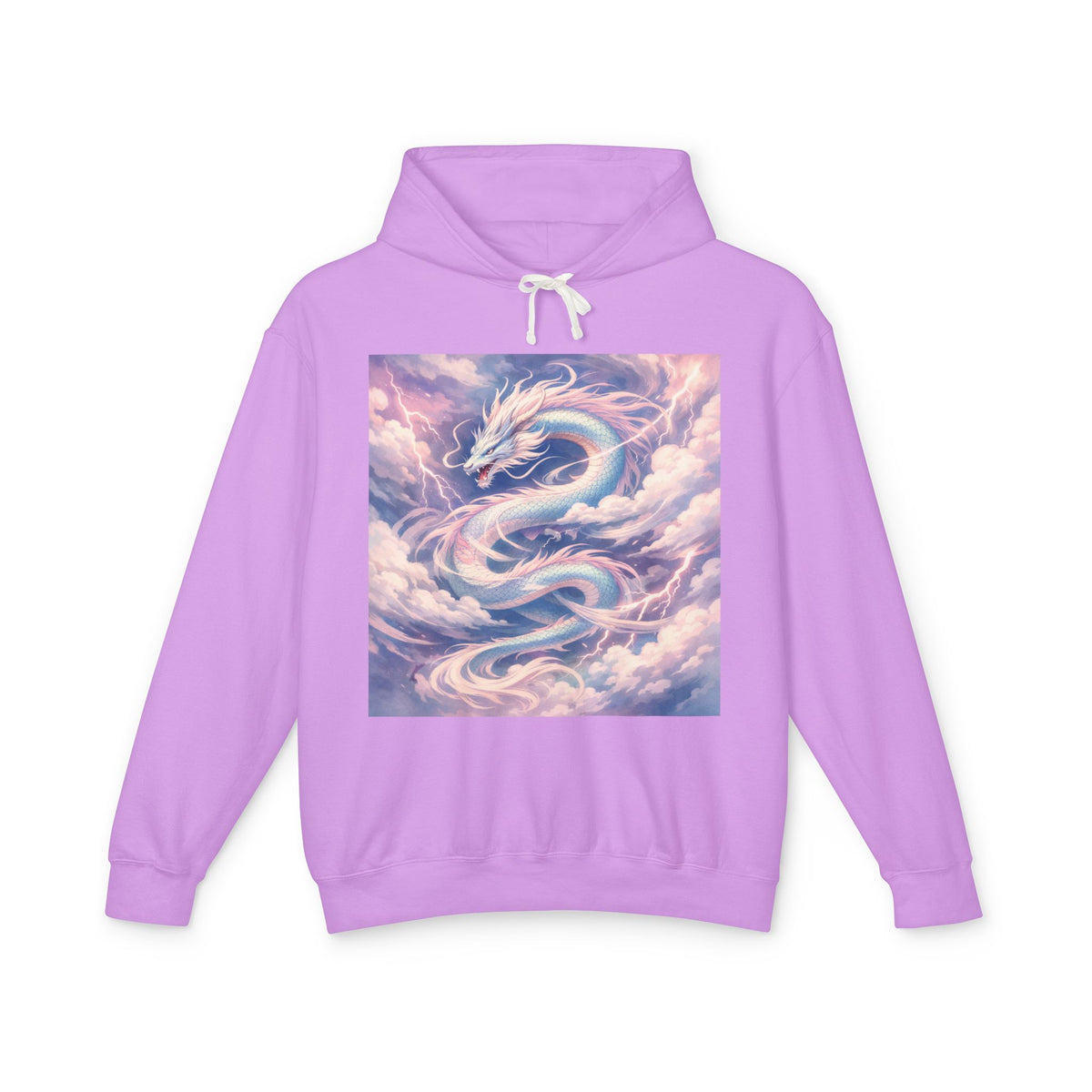 Pastel Cloud Dragon Hoodie — Ethereal Fantasy Hoodie for Fans of Mythical Art