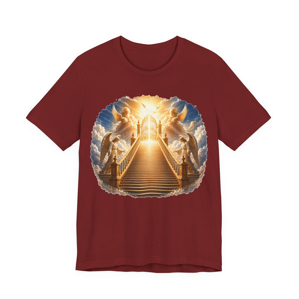 Heavenly Golden Stairway T‑Shirt — Angelic Gates Spiritual Tee