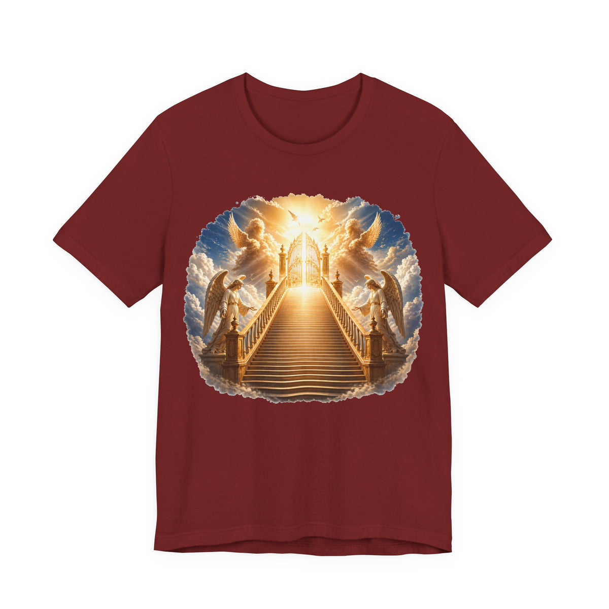 Heavenly Golden Stairway T‑Shirt — Angelic Gates Spiritual Tee