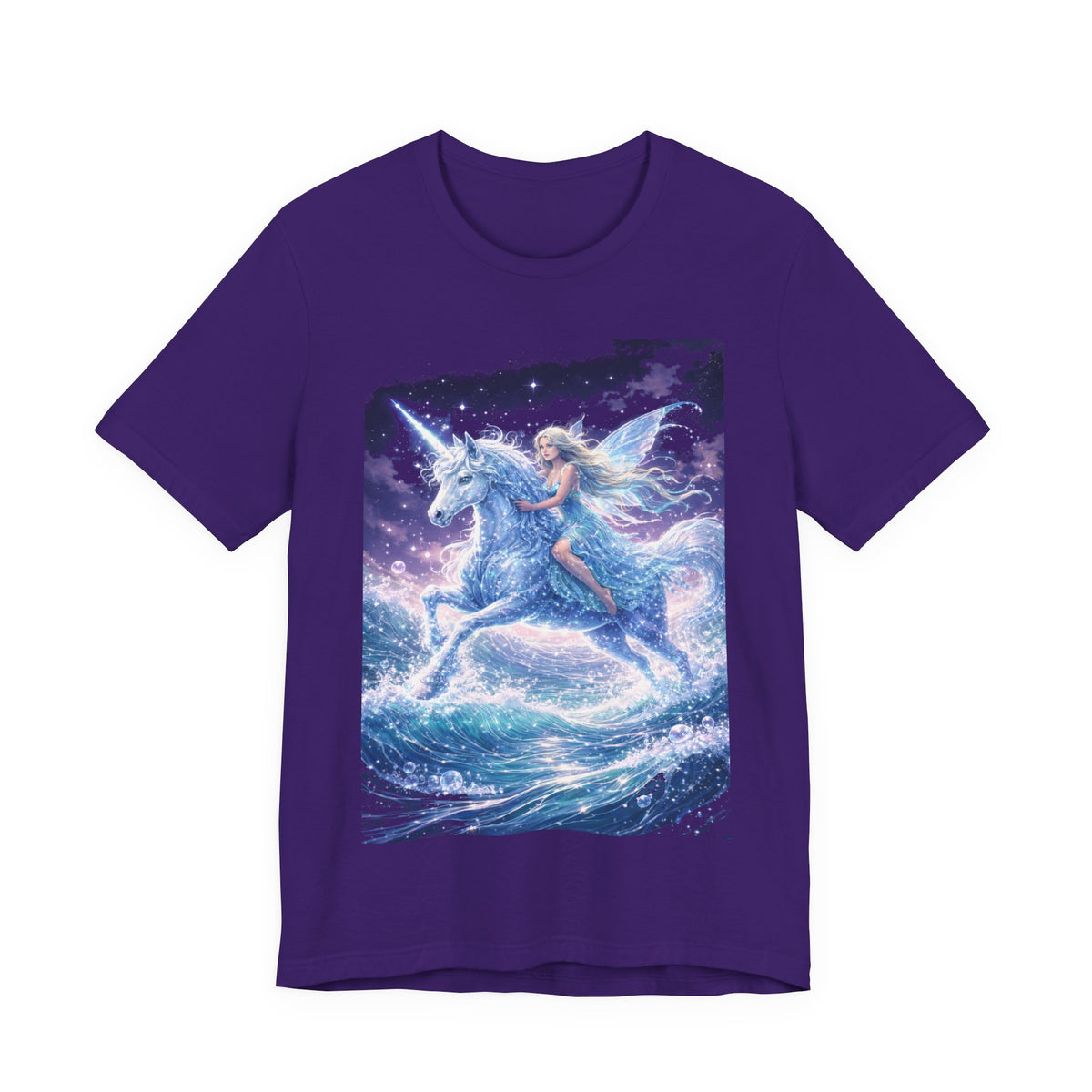 Mystical Unicorn Rider T‑Shirt – Fantasy Pegasus Night Sky Graphic Tee