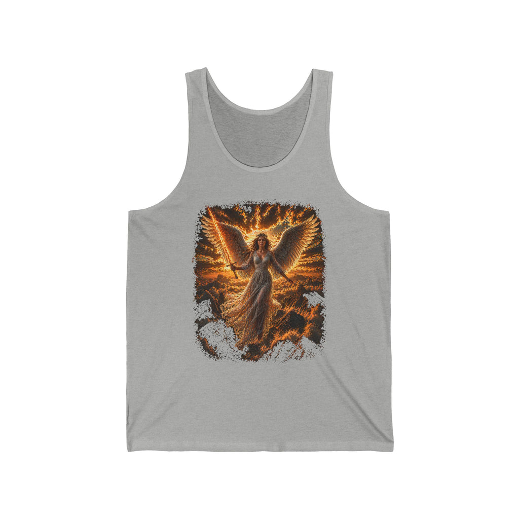 Angel Wings Tank Top — Radiant Guardian Spiritual Graphic Jersey Tank