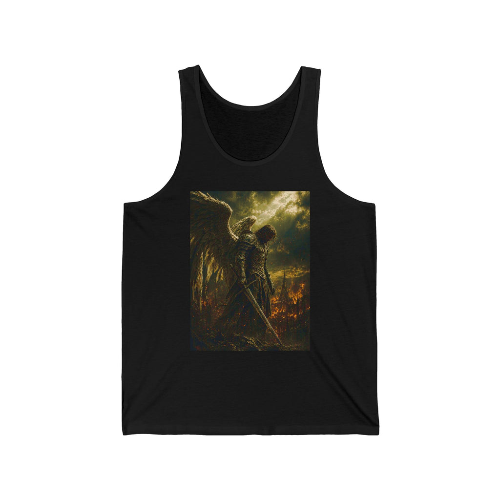 Angel Warrior Tank Top — Dark Fantasy Guardian Graphic Tank