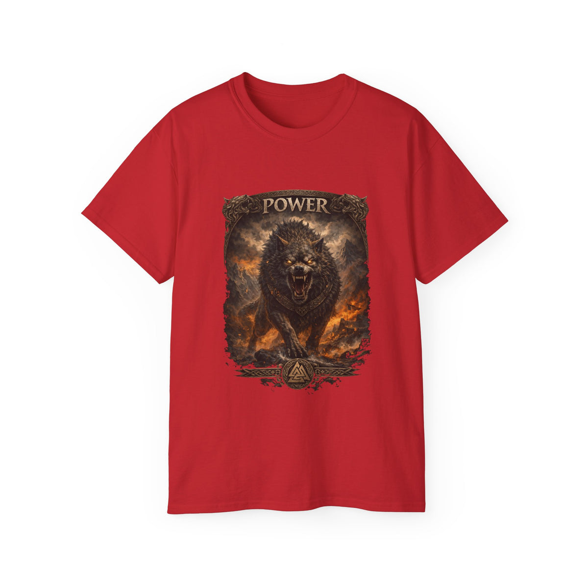 Fenrir, monstrous wolf of Norse mythology. Cottom T shirt