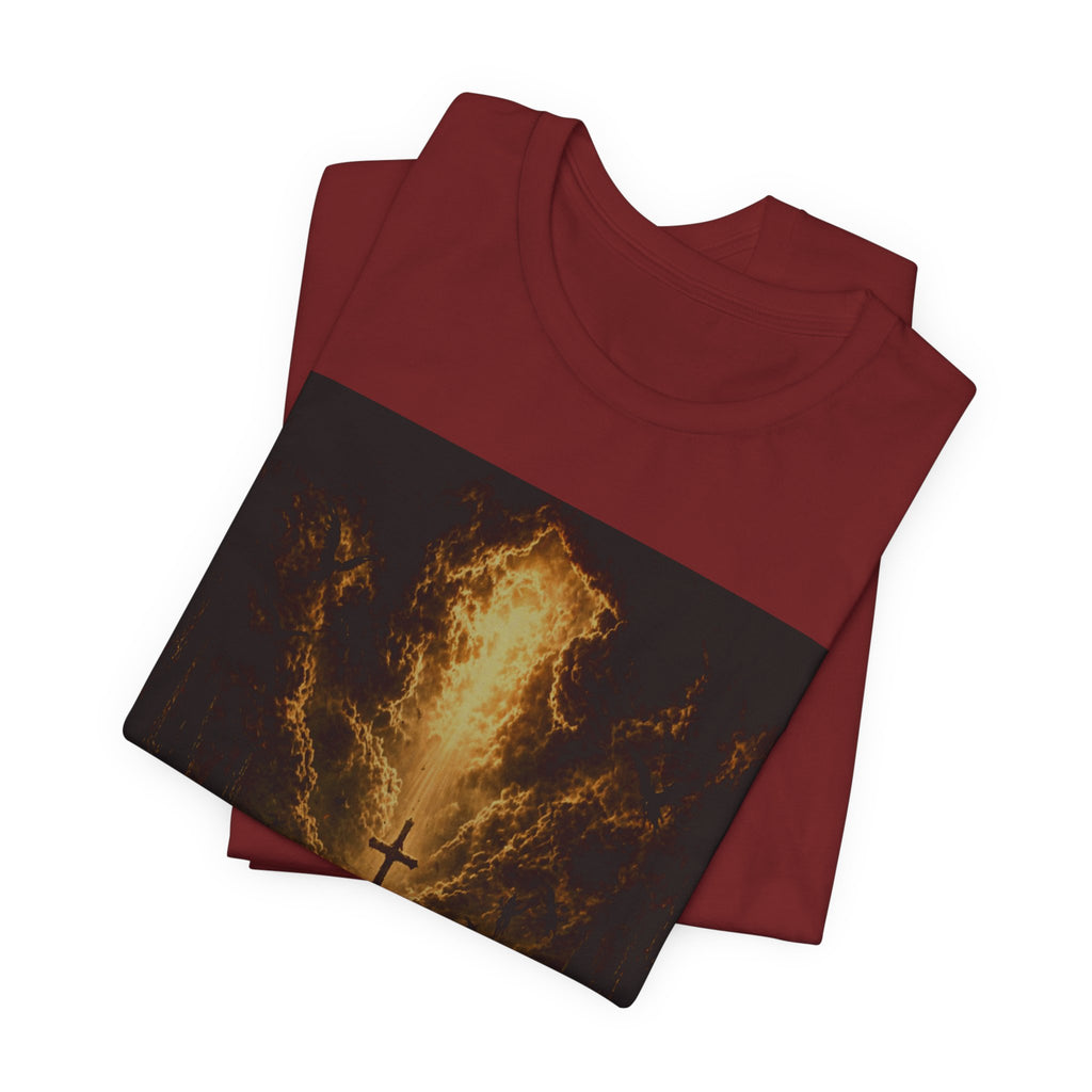 Christian Cross Flames T-Shirt — Fiery Faith Graphic Tee